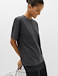 Pure Cotton Lace Hem T-Shirt