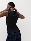 Maillot de corps c&ocirc;tel&eacute; &agrave; bordure en dentelle