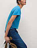 Linen Blend V-Neck Regular Fit T-Shirt