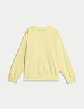 Pure Cotton Crew Neck Relaxed Sweatshirt