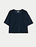 Cotton Rich Towelling Cropped Top