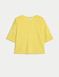Cotton Rich Towelling Cropped Top