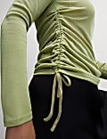 Lyocell Rich Ruched Top with Wool