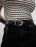 Cotton Blend Geometric Striped Polo Top