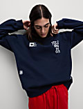 Pure Cotton Slogan Relaxed Sweatshirt