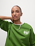 Pure Cotton Slogan Relaxed Sweat-shirt