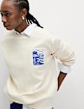 Ontspannen T-shirt van zuiver katoen met opschrift