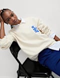 Pure Cotton Slogan Relaxed Sweat-shirt