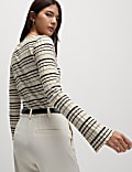 Cotton Rich Striped Ribbed Top