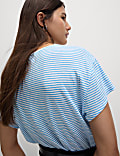 Linen Blend Striped T-Shirt