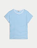 Linen Blend Striped T-Shirt