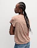 Linen Blend Striped T-Shirt