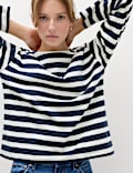 Pure Cotton Striped Crew Neck T-Shirt