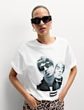 T-shirt coupe extra-large 100 % coton à motif graphique oasis