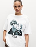 T-shirt coupe extra-large 100 % coton à motif graphique oasis