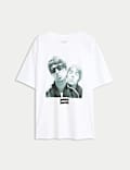 T-shirt coupe extra-large 100 % coton à motif graphique oasis