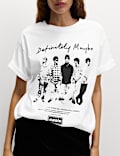 Εμπριμέ oversized T-shirt με σχέδιο Oasis από 100% βαμβάκι