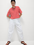 Cotton Rich Striped Towelling Top