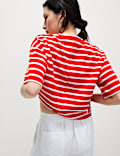 Cotton Rich Striped Towelling Top