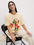 Pure Cotton Graphic Oversized T-Shirt