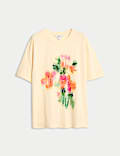 Pure Cotton Graphic Oversized T-Shirt