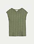Short Sleeve Textured Top