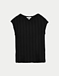 Short Sleeve Textured Top