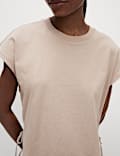 Pure Cotton Side Tie Jersey T-Shirt