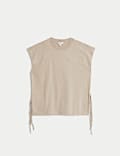 Pure Cotton Side Tie Jersey T-Shirt