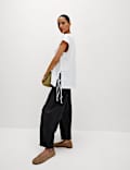 Pure Cotton Side Tie Jersey T-Shirt