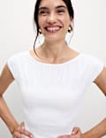 Pure Cotton Shirred Top