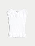 Pure Cotton Shirred Top