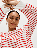 Pure Cotton Striped Sweatshirt