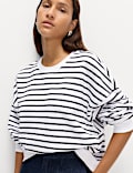 Pure Cotton Striped Sweatshirt