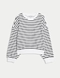 Gestreiftes Sweatshirt aus reiner Baumwolle