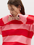 Cotton Rich Striped Sweatshirt