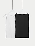 2pk Cotton Rich Vests