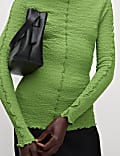 Textured Slash Neck Top
