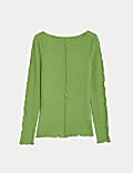 Textured Slash Neck Top
