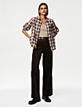 Pure Cotton Checked Collared Shirt