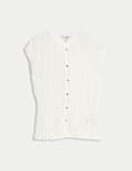 Textured Button Through Waistcoat Top