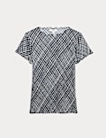 Mesh Printed Short Sleeve T-Shirt
