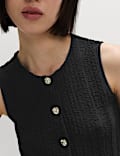 Crew Neck Textured Waistcoat