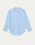 Pure Cotton Striped Collared Shirt