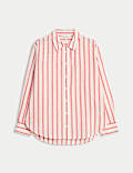 Chemise 100 % coton à encolure et rayures