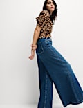 Pure Cotton Animal Print Slim Fit Top