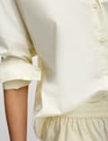 Pure Cotton Collared Button Through Oversized Shirt