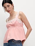 Pure Cotton Lace Detail Cami Top