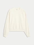 Sweat-shirt court 100 % coton teint en pièce