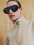 Cotton Rich Graphic Half Zip Sweatshirt